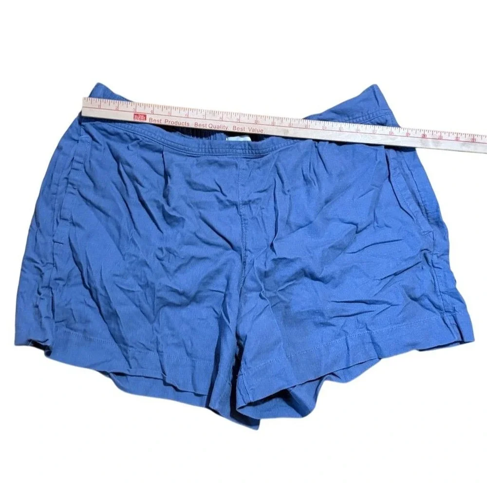 Free Assembly Women's Casual Linen Blend Shorts 2XL periwinkle Elastic Waistband